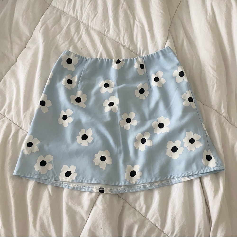 princess polly shelly mini skirt blue floral